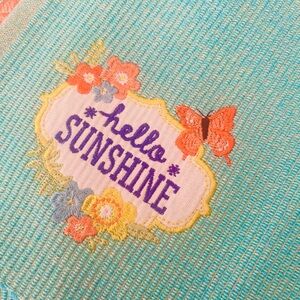 4 Spring Placemats Embroidered Aqua Tea